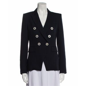 Veronica Beard Navy Miller Dickey Jacket White Buttons size 0